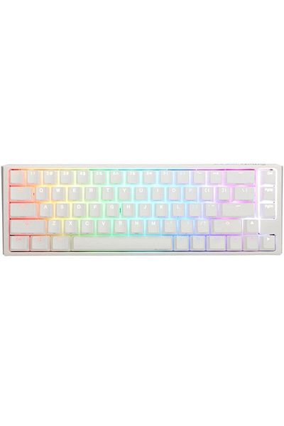 Ducky لوحة مفاتيح ميكانيكية للألعاب One 3 Classic Pure White SF 65% Cherry Red Key