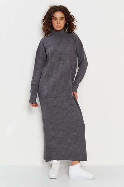 Hopoi Γυναικείο Πλεκτό Φόρεμα Half Fisherman Corded Maxi HOP60781