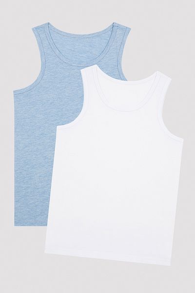 Penti Boy's Blue Basic 2-Piece Undershirt