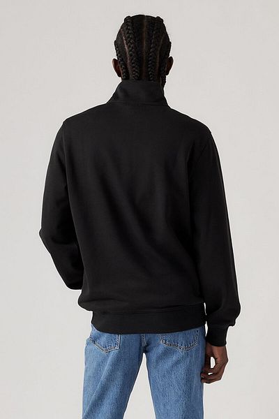 Levi's Оригинален черен суитшърт с половин цип Housemark - 001tu-0000