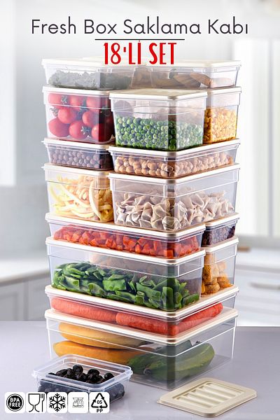 Nandy Home 18 Piece Set Freshbox Storage Container Suitable for Microwave and Diffraction