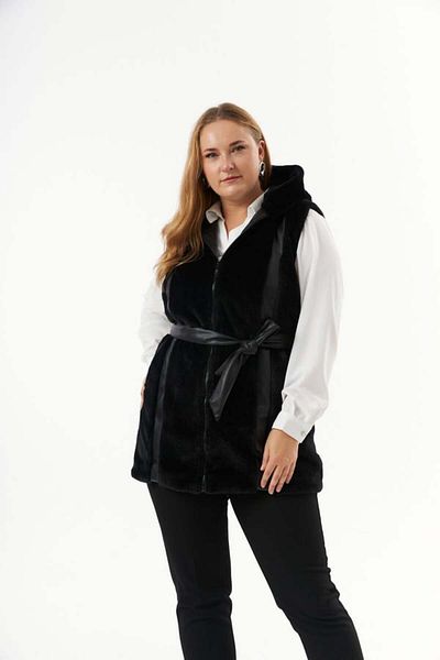 RMG Plus Size Plush Leather Garnished Vest