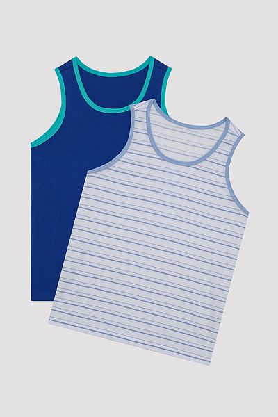Penti Boy's Stripe Multicolored 2-Piece Undershirt