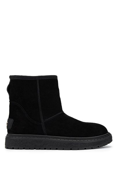 Tamer Tanca Women's Genuine Leather Black Suede Casual Boots