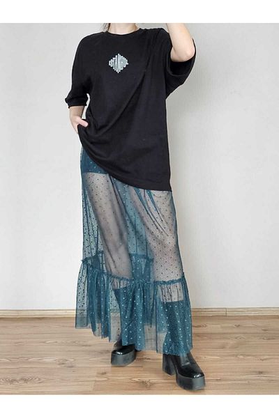 DEEP BEACH Ruffle Long Lace Skirt