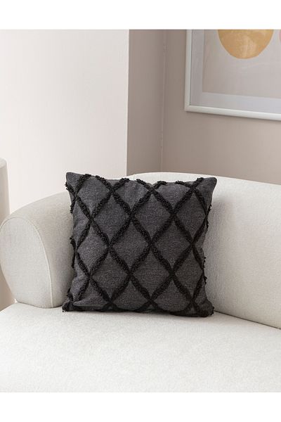 BUGİ HOME COLLECTİON Husă de pernă cu model încolăcit cu pumn brodat 43x43cm, husă de pernă decorativă