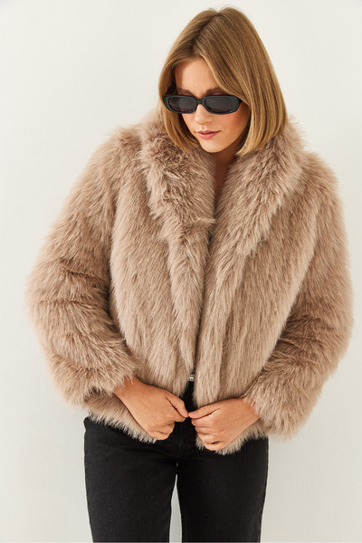 Bianco Lucci Jachetă premium de blană artificială pentru femei