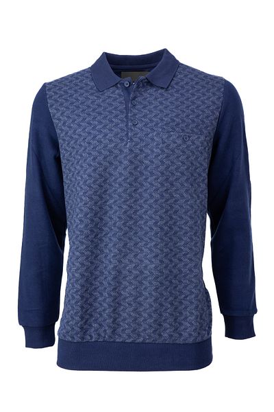 Oppland Pulover de iarnă pentru bărbați, bumbac, cu nasturi, guler polo, buzunar, mânecă lungă, model clasic, cu croială relaxată