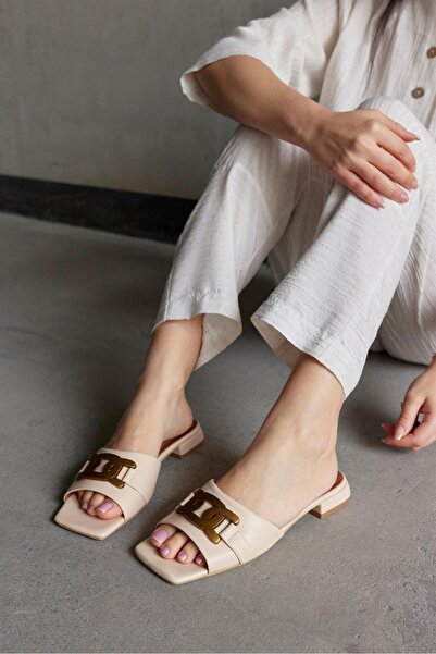 NILUFARR Жіночі капці Yalena Bej - натуральна шкіра, низький каблук