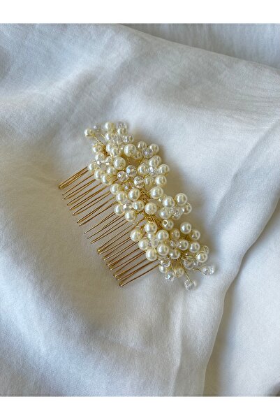 Pearly Handmade إكسسوار شعر الزفاف دبوس شعر من اللؤلؤ الكريستالي دبوس شعر الح...