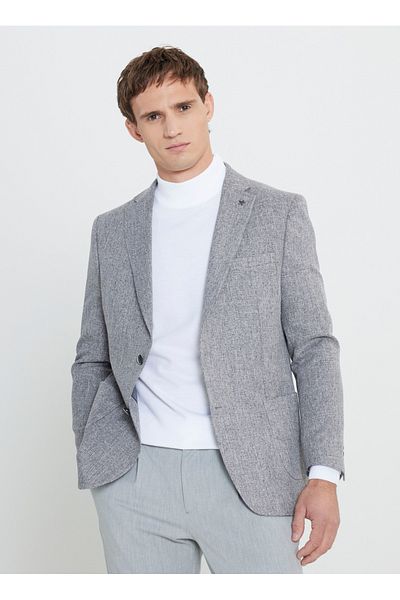 ALTINYILDIZ CLASSICS Jachetă pentru bărbați Sixstars gri slim fit - ACE042510155_JACKE TASU-B