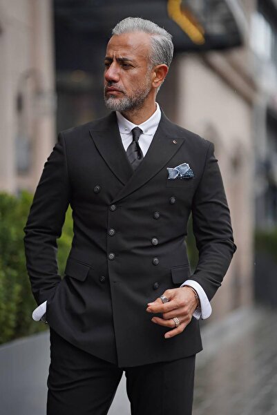 Fc Plus Kruvaze Siyah Takım Elbise