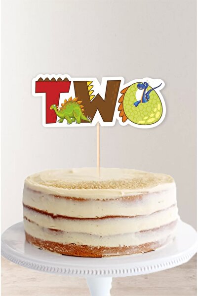 neşeli günlerim Δύο (2) Στολίδια Τούρτας με θέμα τον Δεινόσαυρο *χοντρό χαρτί