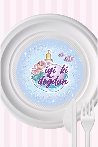 neşeli günlerim Σετ αυτοκόλλητων πιάτων Mermaid Concept 15 τεμαχίων - Αυτοκόλ...