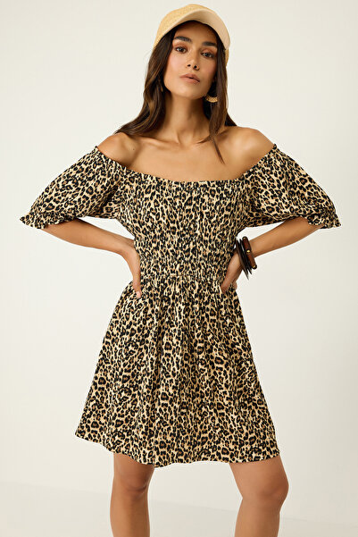 No Matter What Leopard print - Kratka haljina sa elastičnim strukom