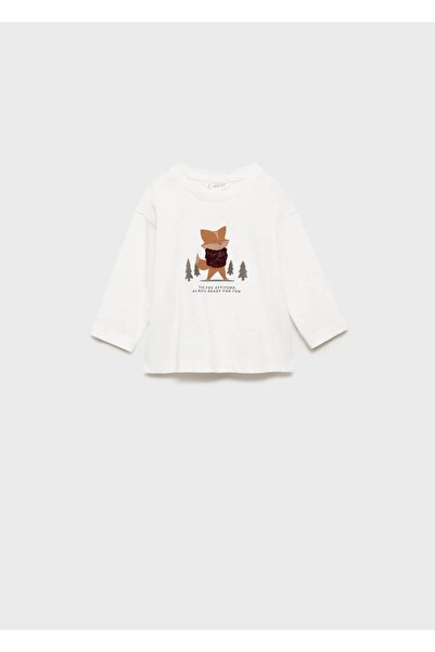 MANGO Baby İşleme detaylı koton tişört