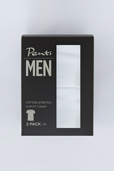 Penti تي شيرت أساسي ضيق برقبة على شكل حرف V مكون من قطعتين