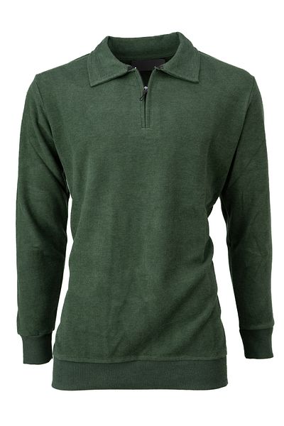 Oppland Pulover de iarnă pentru bărbați, țesut din bumbac, cu jumătate de fermoar, guler polo, mânecă lungă, culoare uni, croială relaxată