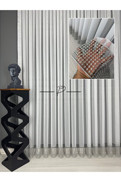 rendecioğlutekstil Gri Rengi Etek Aplike Bertu Desen 1 e 3 Sık Pile TT Zemin ...