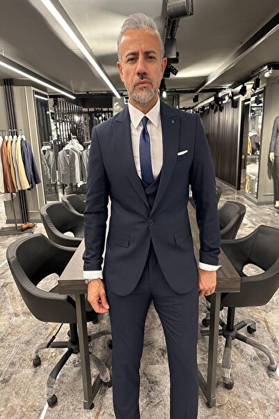 Fc Plus DÜZ YELEKLİ LACİVERT TAKIM ELBİSE
