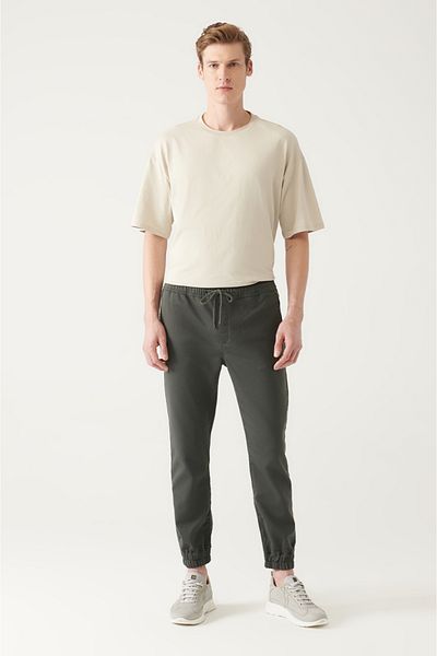 Avva Pánské antracitové šněrovací kalhoty Jogger B 003025