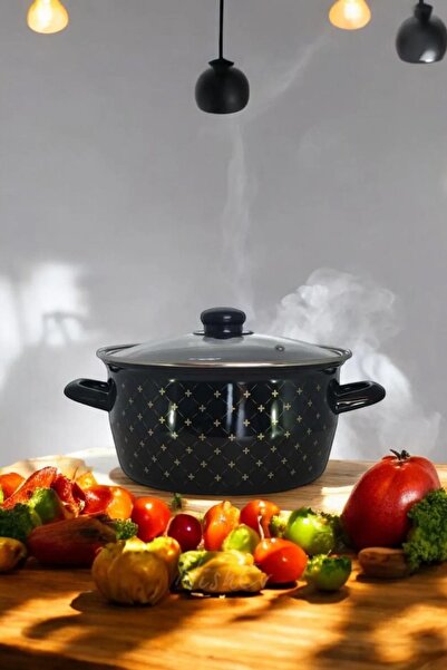 Nishev.com Evini Sev Kızartma Tenceresi Siyah Desenli 22 Cm 4,5 Lt