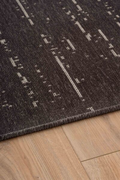 Lorente Home Mia Viscose Woven Carpet Non-Slip Base Washable Anthracite Door Carpet 1412