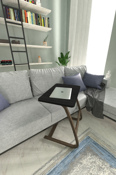 VİLİNZE Ergo Çok Amaçlı Ahşap Yatay C Sehpa 60x40 cm