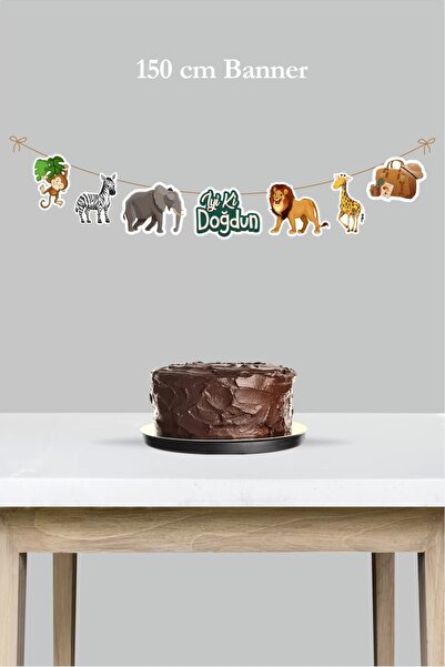 neşeli günlerim لافتة كبيرة تحت عنوان سفاري - ورق سميك 150 سم