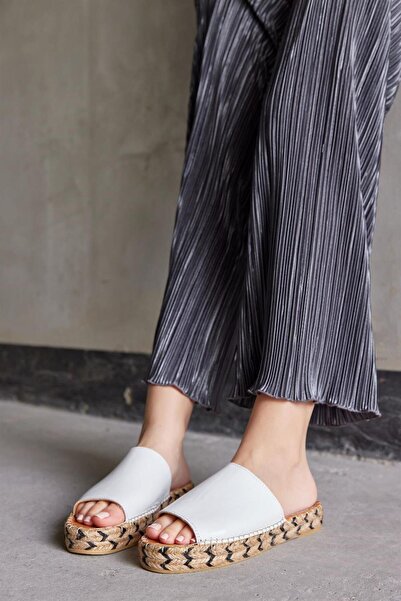 NILUFARR Pera Білі жіночі еспадрильї з натуральної шкіри