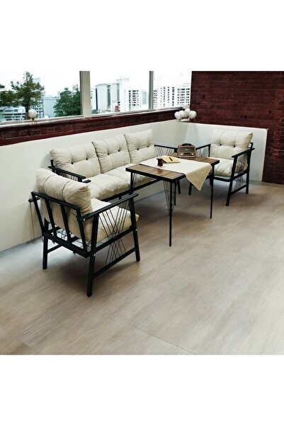 Modern Style Home Lüx Bahçe Balkon Mobilyası , Koltuk Takımı ,Çay seti 3-1-1  Masalı Takım