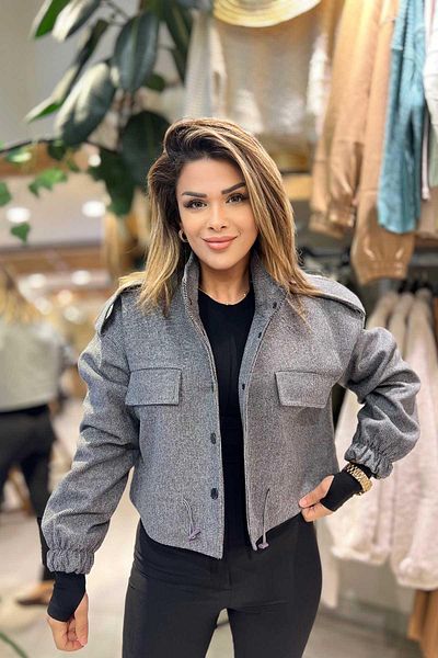 ESRAHELVACI Anthracite Parkas Short Jacket