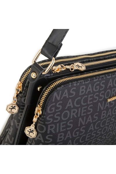 Nas Bag Geantă de damă, neagră, scrisă