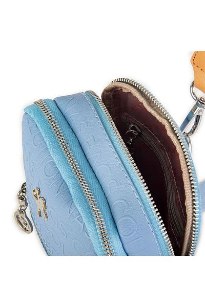 Nas Bag Geantă de damă în talie și corp Geantă Crossbody Geantă Nas transformabilă Blue Camel Embossed