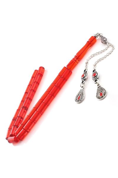 TESBİHCİBABA Cut Model Fire Amber Prayer Beads
