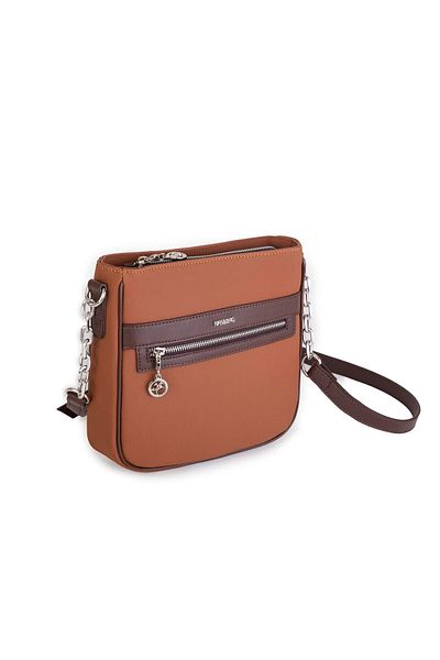 Nas Bag Geantă de damă sport cu curea reglabilă maro maro Lacst (DIMENSIUNEA PRODUSULUI: 24X24X7 CM)