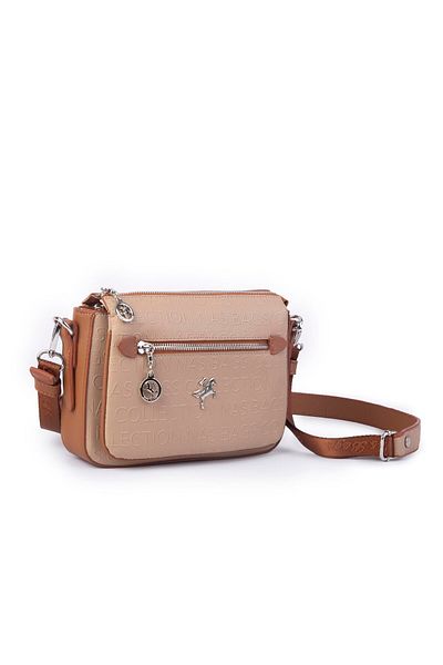 Nas Bag Geantă sport pentru femei - curea reglabilă, geantă crossbody, nisip și bronz în relief