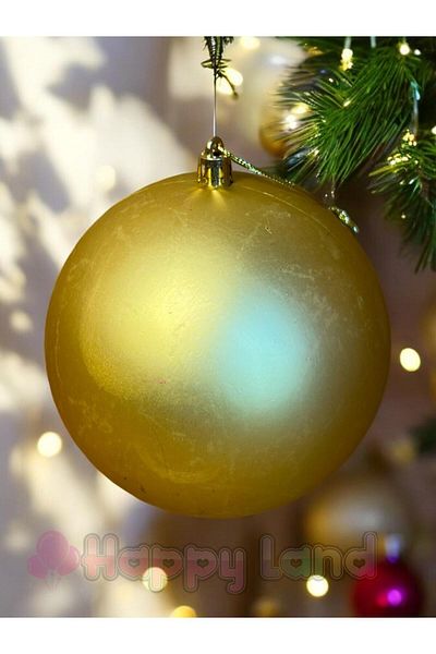 Happyland Christmas Pine Tree Ornament 12 cm Gold Color Christmas Ball Medium Size Christmas Ball
