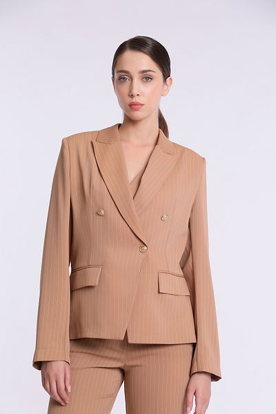 Yake Gold Button Detailed Striped Triple Set