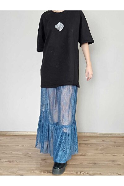 DEEP BEACH Довга мереживна спідниця з воланом