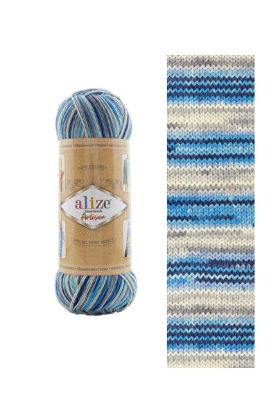 Alize Superwash Artisan 75 Yünlü El Örgü Ipi Renk Kodu: 9016