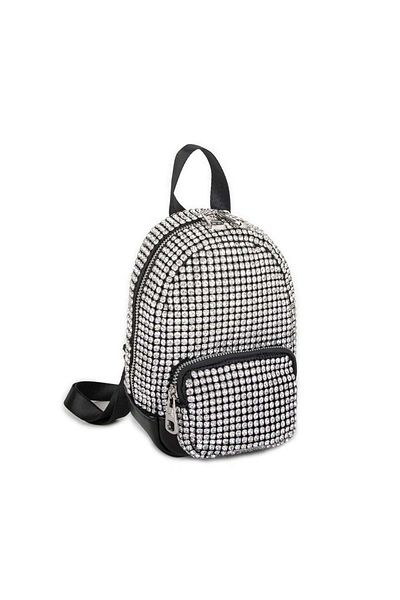 Nas Bag Rucsac de damă Silver Diamond Silver Stone Mini Geantă elegantă