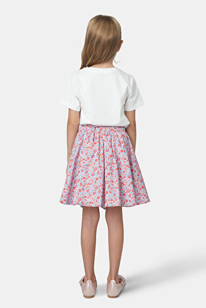 Panço Girl's Elastic Waist, Floral Skirt