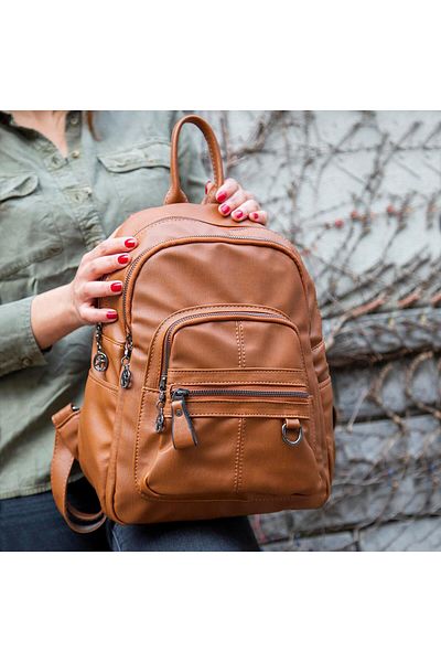 Nas Bag Γυναικείο σακίδιο πλάτης Tan Washable