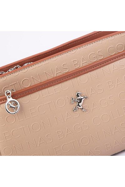 Nas Bag Geantă de umăr și crossbody reglabilă cu mai multe compartimente pentru femei, bronzat nisip