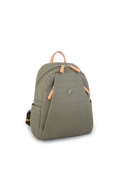 Nas Bag Green Camel Embossed - Women's Backpack