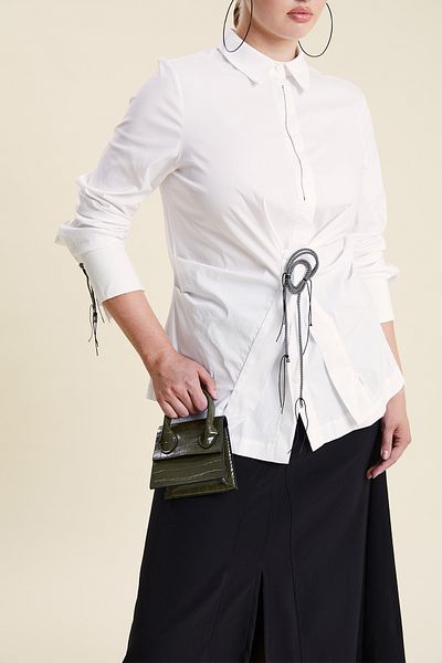 VERDA Shirt with Pleated Front Accessory Detail