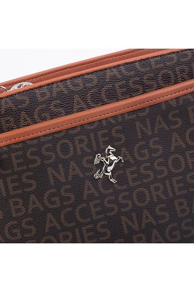 Nas Bag Geantă de damă de culoare maro maro - Geantă cu mai multe compartimente, curea reglabilă și crossbody