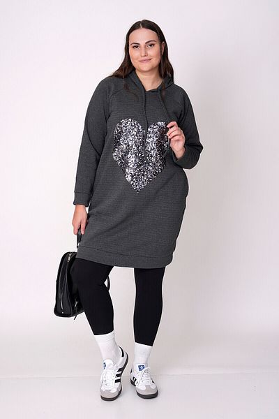 Büyük Moda Cotton Payet Decorated Sweat Dress