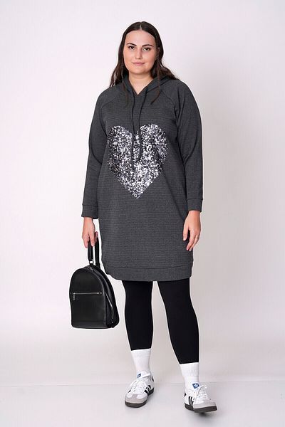 Büyük Moda Cotton Payet Decorated Sweat Dress